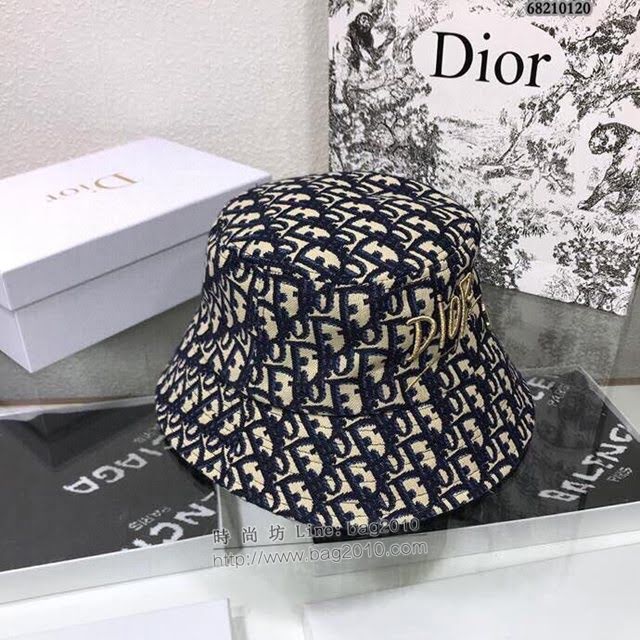 Dior新品女士帽子 迪奧老花漁夫帽遮陽帽  mm1445